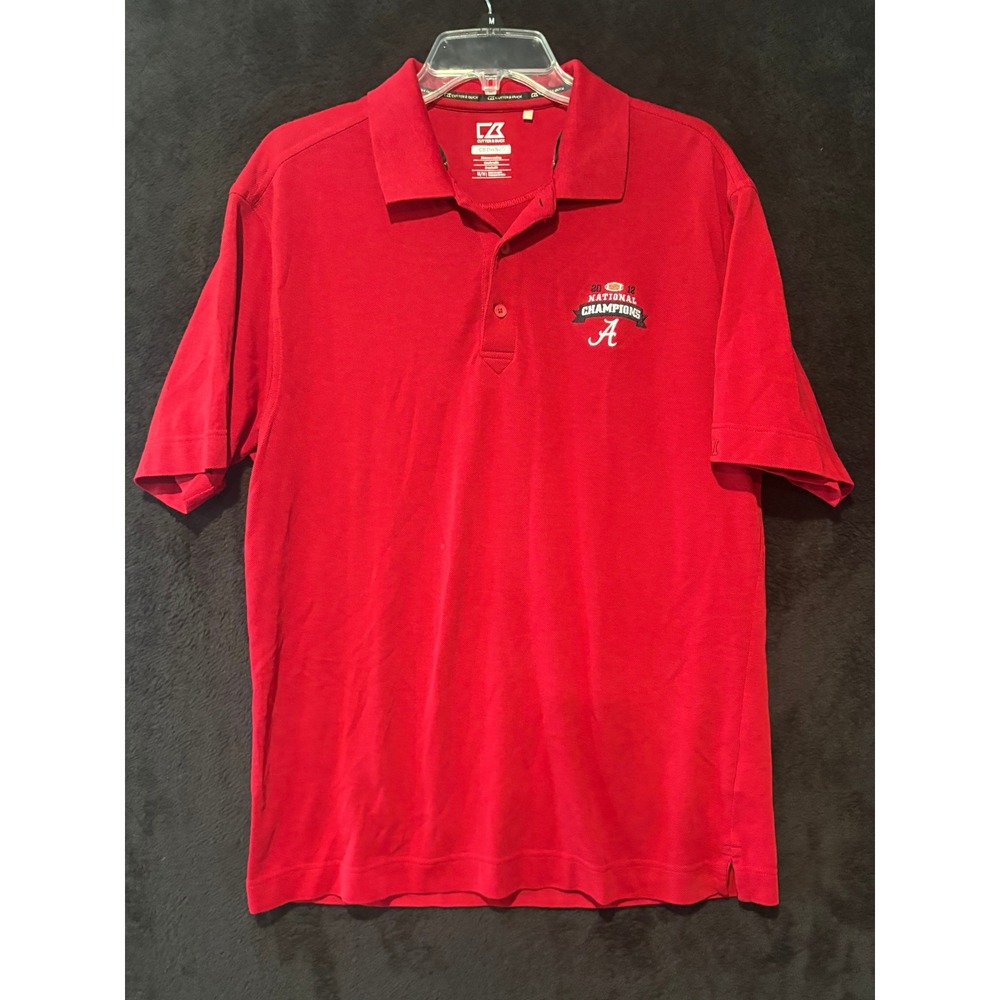 Cutter & Buck‎ Alabama Crimson Tide Polo Shirt Moisture Wicking Mens M